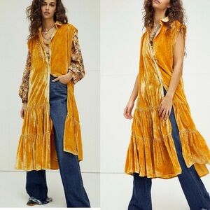 Free People Golden Velvet Midi Dress